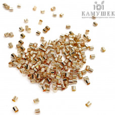 1,3х1,2 мм, Кримпы (зажимные бусины), 2 гр цвет золото
