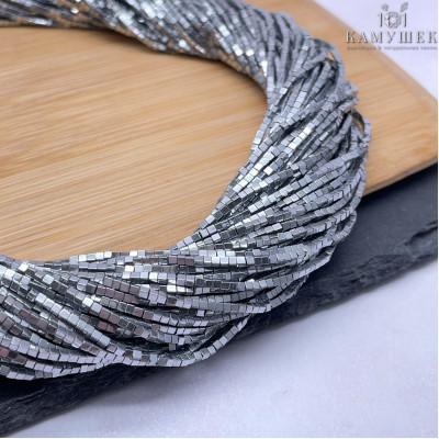 1,5 мм Гематин имитация, цвет темное серебро, куб