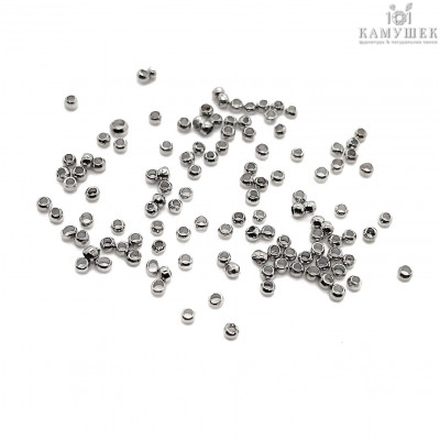 1,5 мм, Кримпы (зажимные бусины), 2 гр цвет серебро