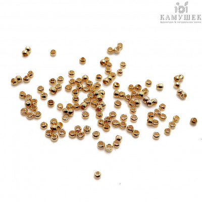 1,5 мм, Кримпы (зажимные бусины), 2 гр цвет золото