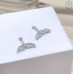 10*10 мм, цвет серебро, Подвеска Хвост кита цирконы 