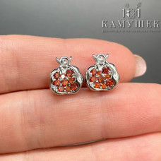 10*11мм, Цвет серебро, Подвеска гранат 