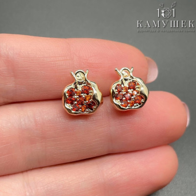 10*11мм, Цвет золото, Подвеска гранат 