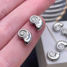 10,5*9 мм, Цвет серебро, Бусина Ракушка улитка