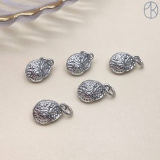 10*8 мм, Подвеска ракушка мини, цвет серебро