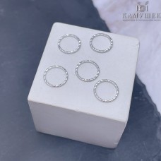 10 мм Цвет серебро, Подвеска Кольцо рифленое уп. 5 шт 