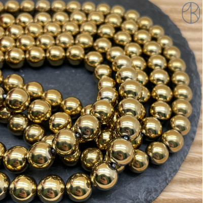 10 мм Гематин имитация, цвет темное золото №1