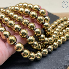 10 мм Гематин имитация, цвет темное золото №1