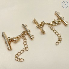 10 мм Замок круглый на  3 ряда, цвет золото