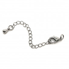 10 мм, Замок с цепочкой капля, цвет серебро 10 мм, Замок с цепочкой капля, цвет серебро