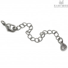 10 мм, Замок с цепочкой кепля циркон, цвет серебро