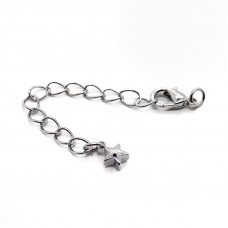 10 мм, Замок с цепочкой звезда, цвет серебро 10 мм, Замок с цепочкой звезда, цвет серебро