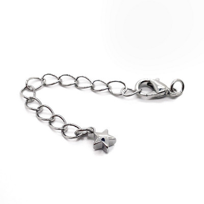10 мм, Замок с цепочкой звезда, цвет серебро