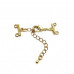10мм Цвет золото, Замок округлый на 2 ряда с цепочкой 