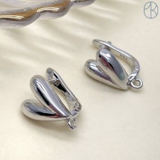 12*10 мм, Цвет серебро, Швензы Сердце Люкс