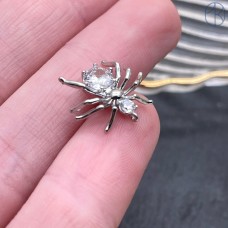 12,5*14 мм, Цвет серебро, Подвеска Паук