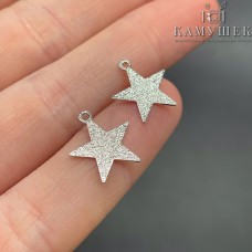 12,7*14мм,цвет серебро, Подвеска звезда фактурная 
