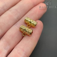 12*9 мм Цвет золото, Бейл широкий узор №1 неразъемное кольцо