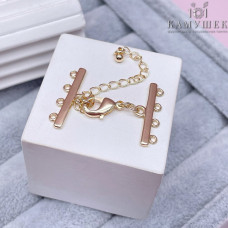 12 мм, Замок на 4 ряда с цепочкой, цвет золото 