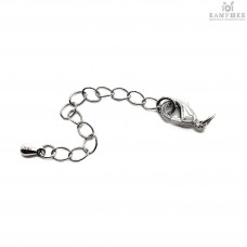 12 мм, Замок с цепочкой капля, цвет серебро