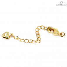 12 мм, Замок с цепочкой сердце, цвет золото