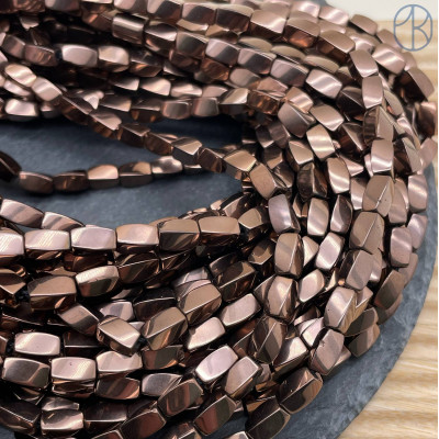 12х6 мм, Гематин прямоугольник волна коричневый 