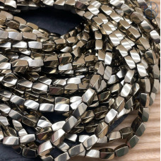 12х6 мм, Гематин прямоугольник волна темное золото 