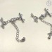 12мм Цвет серебро, Замок округлый на 2 ряда с цепочкой 