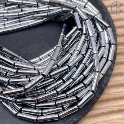 13х4 мм, Гематин трубочки имитация темное серебро