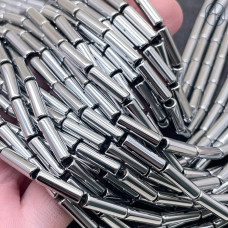 13х4 мм, Гематин трубочки имитация темное серебро