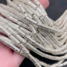 13х4 мм, Лава Вулканическая трубочки светлое серебро