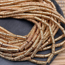 13х4 мм, Лава Вулканическая трубочки темное золото