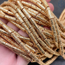 13х4 мм, Лава Вулканическая трубочки темное золото