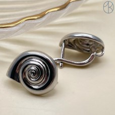 15*12 мм, Цвет серебро, Швензы Ракушка улитка Люкс