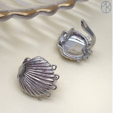 15*15 мм, Цвет серебро, Швензы Ракушка Люкс