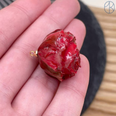 15-23 мм, Цвет золото, Подвеска Роза в эпоксидной смоле №18