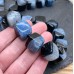 15,5 мм, Агат черно-голубой тонированный куб