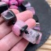 15,5 мм, Агат черно-розовый тонированный куб