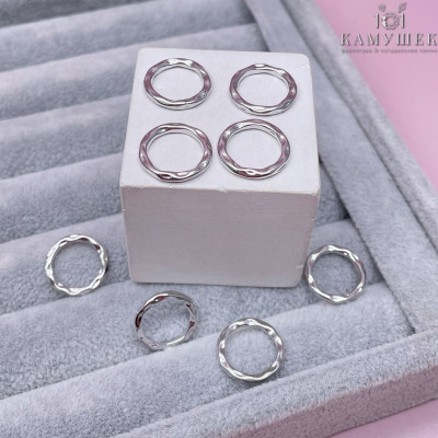 15 мм Цвет серебро, Подвеска кольцо мятое