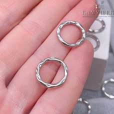 15 мм Цвет серебро, Подвеска кольцо мятое