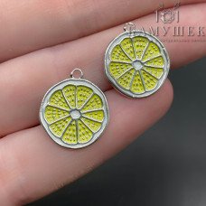 15мм, Подвеска лимон цвет серебро