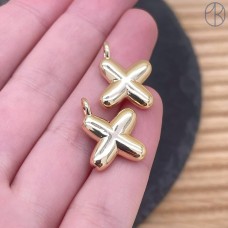 18 мм, Цвет золото, Буква объемная X