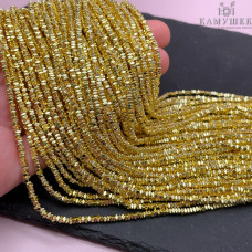 2*1,5 мм Гематин квадрат округленные стороны, светлое золото имитация