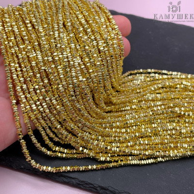 2*1,5 мм Гематин квадрат округленные стороны, светлое золото имитация