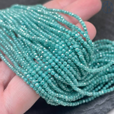 2 мм, Циркон огранка бирюзовый №1 с эффектом снежного кварца (кубический цирконий, фианит) 2 мм, Циркон огранка бирюзовый №1 с эффектом снежного кварца (кубический цирконий, фианит)