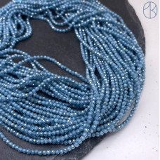 2 мм, Циркон огранка темно-голубой №1 с эффектом снежного кварца (кубический цирконий, фианит) 2 мм, Циркон огранка темно-голубой №1 с эффектом снежного кварца (кубический цирконий, фианит)