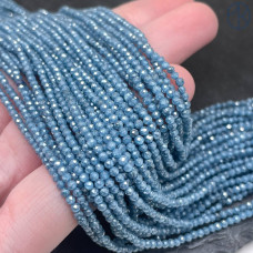 2 мм, Циркон огранка темно-голубой №1 с эффектом снежного кварца (кубический цирконий, фианит) 2 мм, Циркон огранка темно-голубой №1 с эффектом снежного кварца (кубический цирконий, фианит)