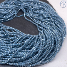 2 мм, Циркон огранка темно-голубой №2 с эффектом снежного кварца (кубический цирконий, фианит) 2 мм, Циркон огранка темно-голубой №2 с эффектом снежного кварца (кубический цирконий, фианит)