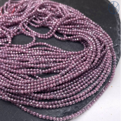 2 мм, Циркон огранка темно-сиреневый с эффектом снежного кварца (кубический цирконий, фианит) 
