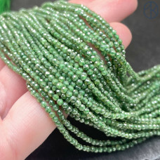 2 мм, Циркон огранка зеленый №1 с эффектом снежного кварца (кубический цирконий, фианит) 2 мм, Циркон огранка зеленый №1 с эффектом снежного кварца (кубический цирконий, фианит)